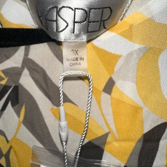 New with tags Kasper Plus‎ Size Printed Ruffled 3/4-Sleeve Top - Picture 6 of 6